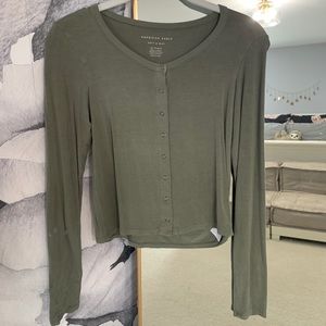 American Eagle button down green long sleeve sz/XS